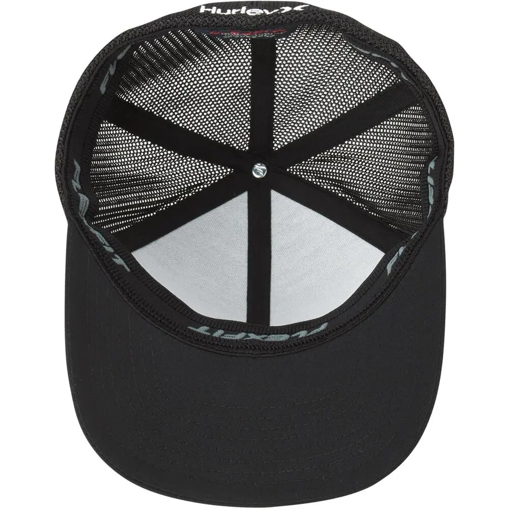 Hurley Men's Hat Laguna Icon Stretch Fit Mesh Trucker Cap in L/XL Black
